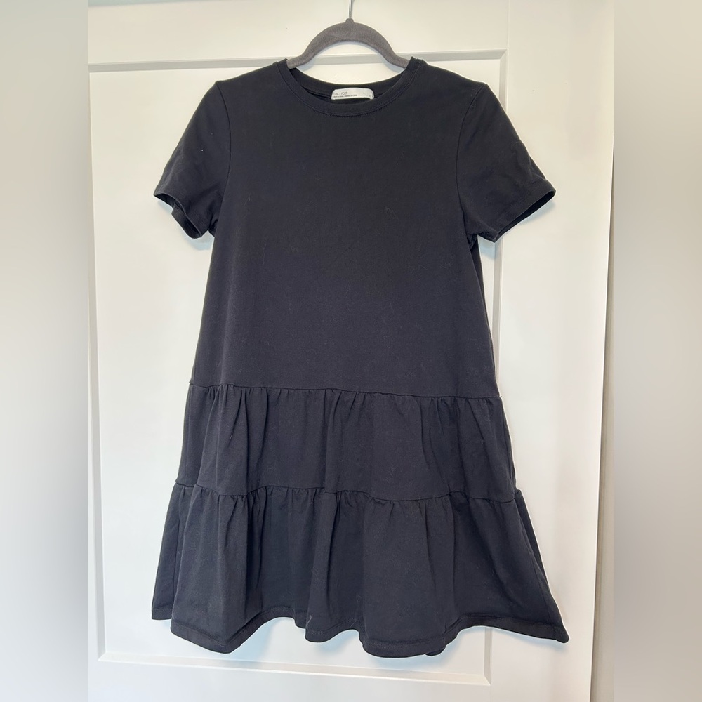 OAK + FORT Black Tiered Dress